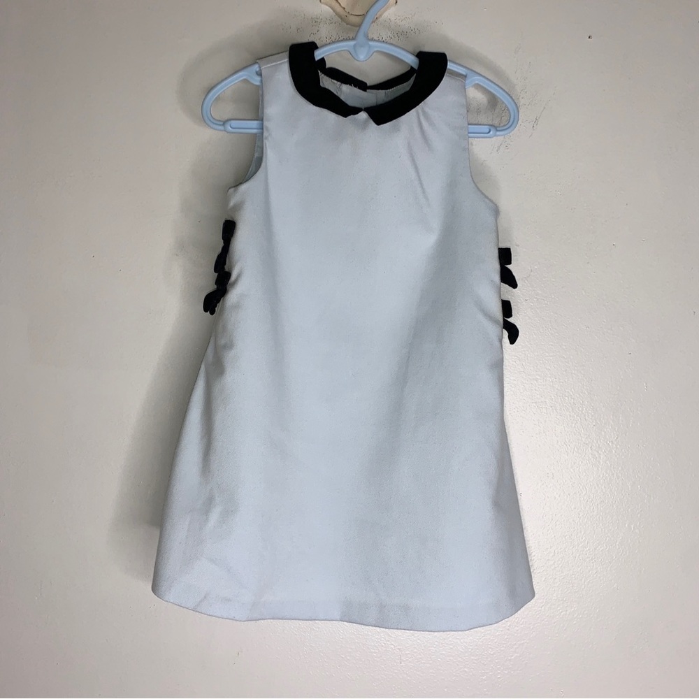 janie and jack 2t Blue Sailor Dress Black Velvet Trim And Bow CPM16